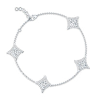 Certified Princess Cut Lab Grown Diamond Bridal Bracelet