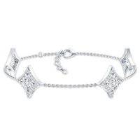 Certified Princess Cut Lab Grown Diamond Bridal Bracelet
