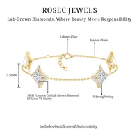 Certified Princess Cut Lab Grown Diamond Bridal Bracelet