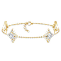 Certified Princess Cut Lab Grown Diamond Bridal Bracelet