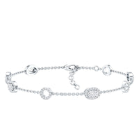 Lab Grown Diamond Bridal Station Chain Bracelet