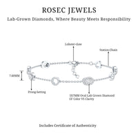 Lab Grown Diamond Bridal Station Chain Bracelet