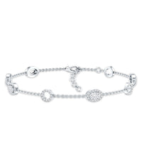 Lab Grown Diamond Bridal Station Chain Bracelet