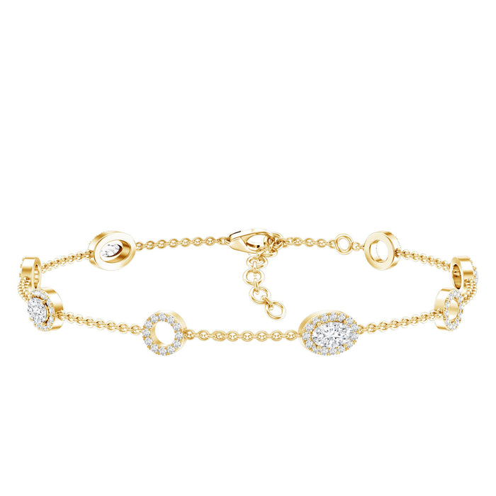 Lab Grown Diamond Bridal Station Chain Bracelet