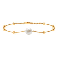 Cultured 7.48 Carat Freshwater Pearl Chain Bracelet