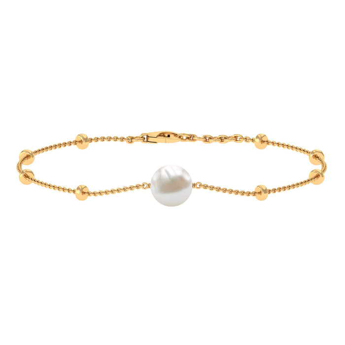 Cultured 7.48 Carat Freshwater Pearl Chain Bracelet