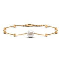 Cultured 7.48 Carat Freshwater Pearl Chain Bracelet