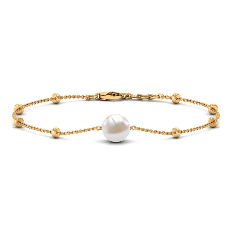 Cultured 7.48 Carat Freshwater Pearl Chain Bracelet
