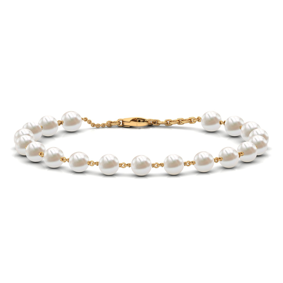 Cultured Freshwater Pearl Chain Bracelet for Women