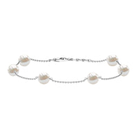 Real Freshwater Pearl Station Bracelet for Women