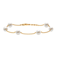 Real Freshwater Pearl Station Bracelet for Women