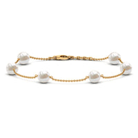 Real Freshwater Pearl Station Bracelet for Women