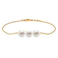 Cultured Freshwater Pearl 3 Stone Bracelet for Women