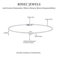 Bezel Set Lab Grown Diamond Solitaire Bracelet