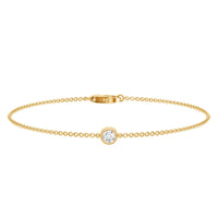 Bezel Set Lab Grown Diamond Solitaire Bracelet