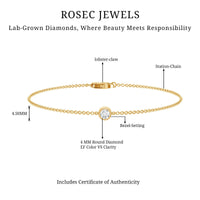 Bezel Set Lab Grown Diamond Solitaire Bracelet