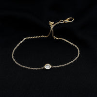 Bezel Set Lab Grown Diamond Solitaire Bracelet