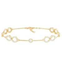 Certified Moissanite infinity chain bracelet by Rosec Jewels featuring sparkling moissanite stones and a delicate infinity design.