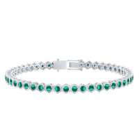 Certified Lab Grown Emerald Hexagon Tennis Bracelet for Women