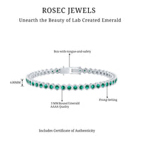 Certified Lab Grown Emerald Hexagon Tennis Bracelet for Women