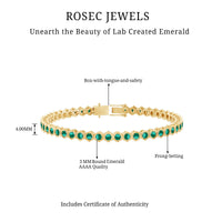 Certified Lab Grown Emerald Hexagon Tennis Bracelet for Women