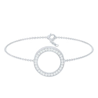 Cubic Zirconia Open Circle Chain Bracelet