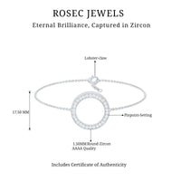 Cubic Zirconia Open Circle Chain Bracelet
