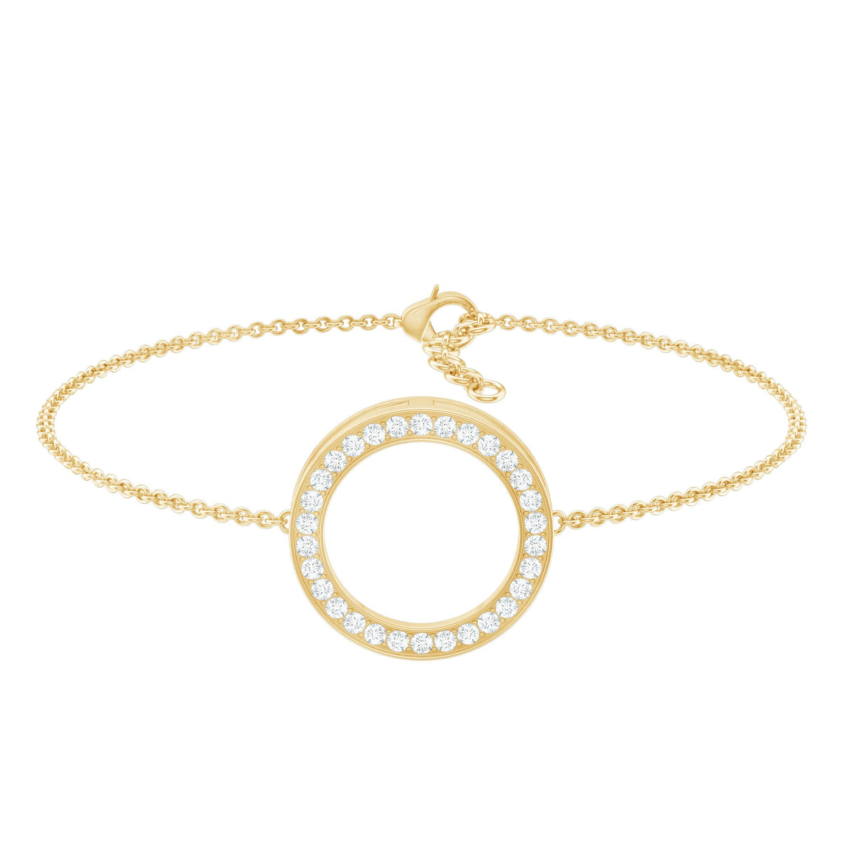 Cubic Zirconia Open Circle Chain Bracelet
