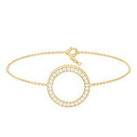 Cubic Zirconia Open Circle Chain Bracelet
