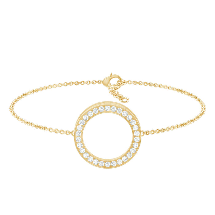 Cubic Zirconia Open Circle Chain Bracelet