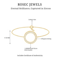 Cubic Zirconia Open Circle Chain Bracelet