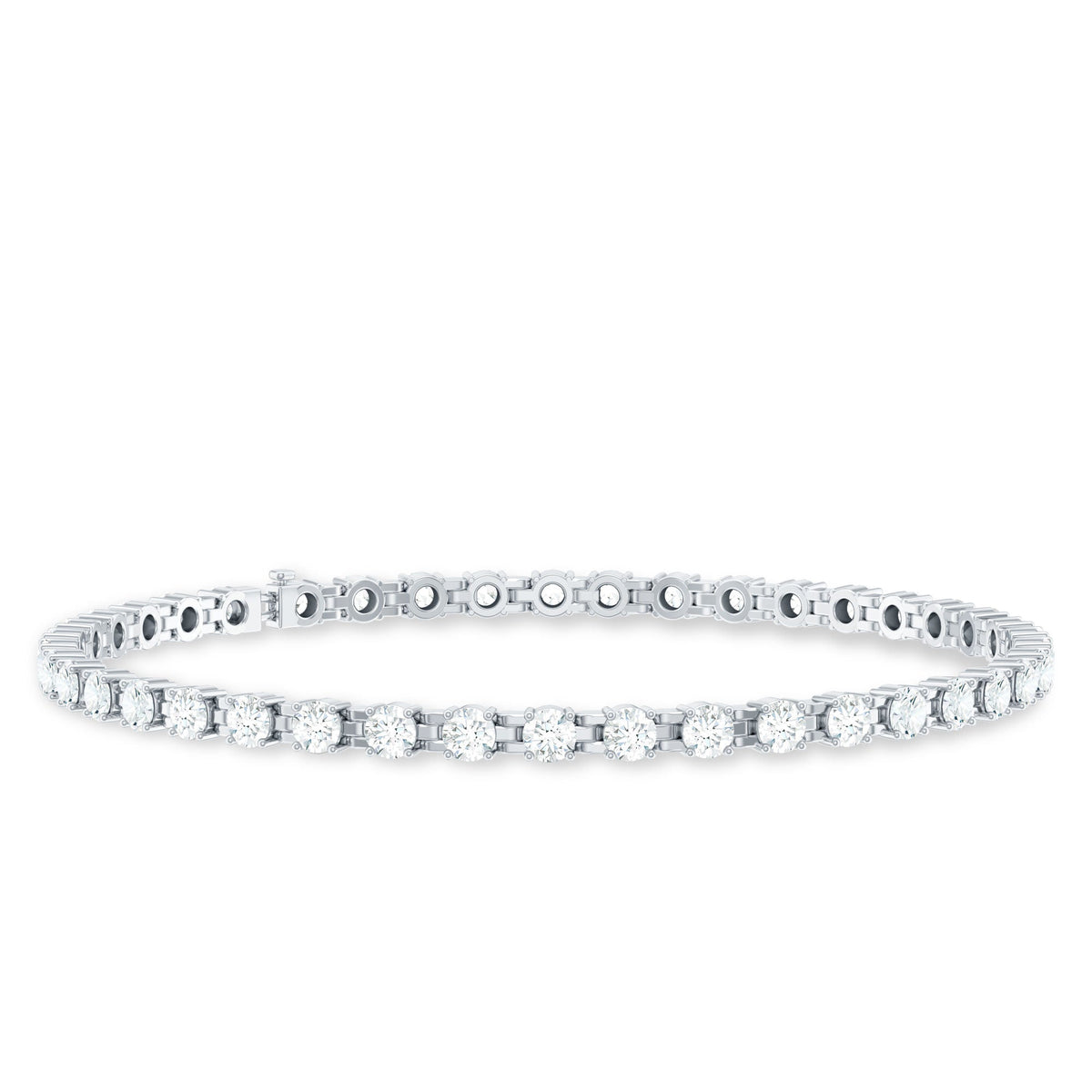 Round Shape Cubic Zirconia Tennis Bracelet