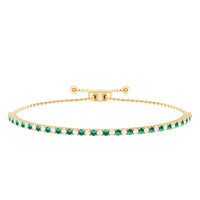 Certified Lab Grown Diamond and Emerald Bolo Bracelet For Wedding
