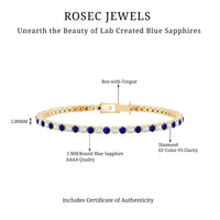 Certified Lab Grown Diamond and Sapphire Wedding Tennis Bracelet