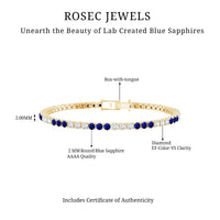 Prong Set Lab Grown Diamond Sapphire Eternity Tennis Bracelet