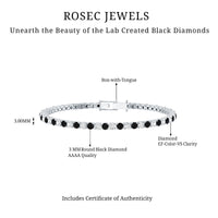 Prong Set Certified Lab Grown Black and White Diamond Tennis Bracelet