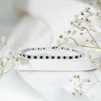 Prong Set Certified Lab Grown Black and White Diamond Tennis Bracelet