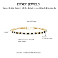 Prong Set Certified Lab Grown Black and White Diamond Tennis Bracelet