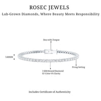 Certified Lab Grown Classic Round Diamond Tennis Bracelet