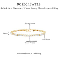 Certified Lab Grown Classic Round Diamond Tennis Bracelet