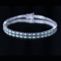 Certified Lab Grown Diamond and Emerald Wedding Tennis Bracelet