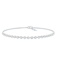 Certified Lab Grown Bezel Set Diamond Eternity Chain Bracelet
