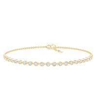 Certified Lab Grown Bezel Set Diamond Eternity Chain Bracelet