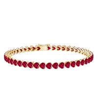 Heart Shape Lab Grown Ruby Tennis Bracelet