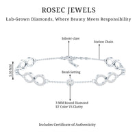Lab Grown Diamond Infinity Bracelet for Women