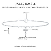Certified Lab Grown Diamond Cross Bracelet