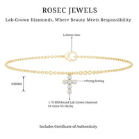 Certified Lab Grown Diamond Cross Bracelet