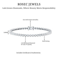 Certified Bezel Set Lab Grown Diamond Tennis Bracelet