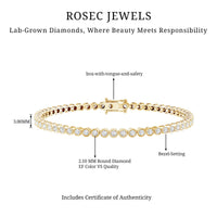 Certified Bezel Set Lab Grown Diamond Tennis Bracelet