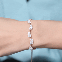 Certified Lab Grown Diamond Leaf Bolo Bracelet Adjustable